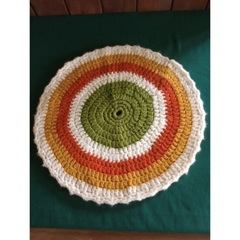 2-Vintage Handmade Round Crochet Doilies